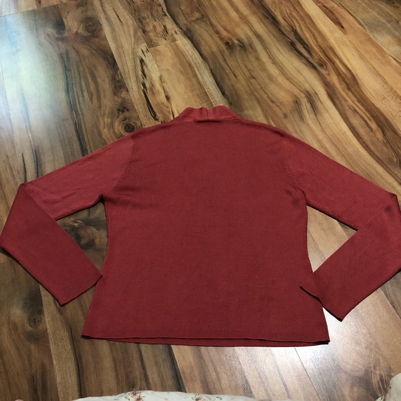 Ann Taylor Loft 100% silk medium sweater pink red - Picture 6 of 6